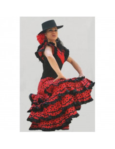 Disfraz de Sevillana Roja y Negra - Disfraces de Feria de Abril Mujer