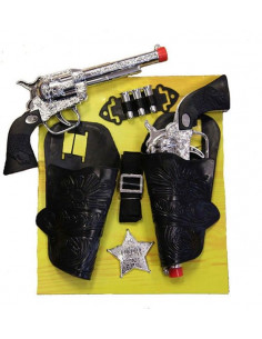 Cartuchera Cowboy doble con pistolas Infantil