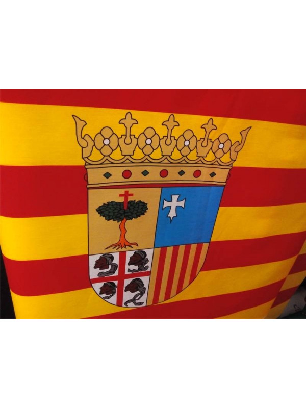 Tela bandera de Aragón con escudo al corte
