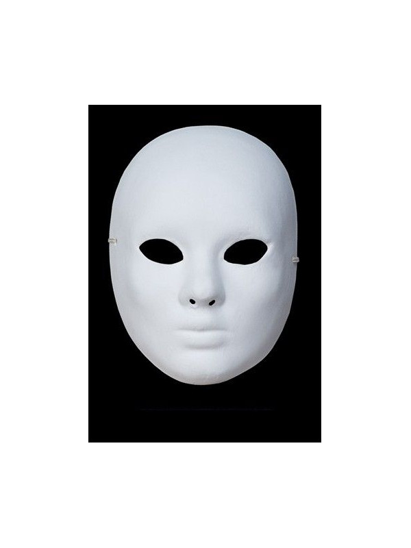 juego Salir pase a ver Máscara blanca de cartón - Comprar en Tienda Disfraces Bacanal
