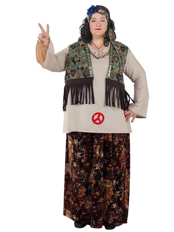 disfraz mucho Alexander Graham Bell Disfraz hippie talla grande - Comprar en Tienda Disfraces Bacanal