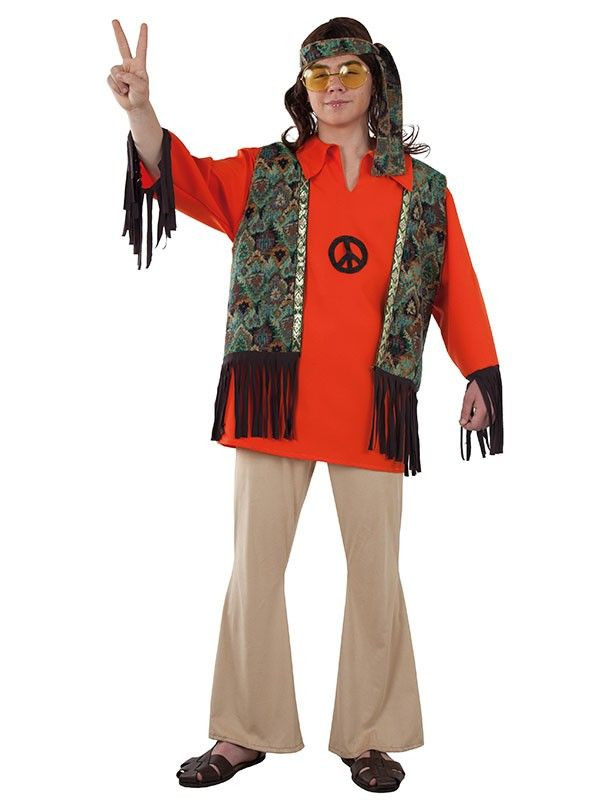 Senador Las bacterias enchufe Disfraz Hippie hombre - Comprar en Tienda Disfraces Bacanal