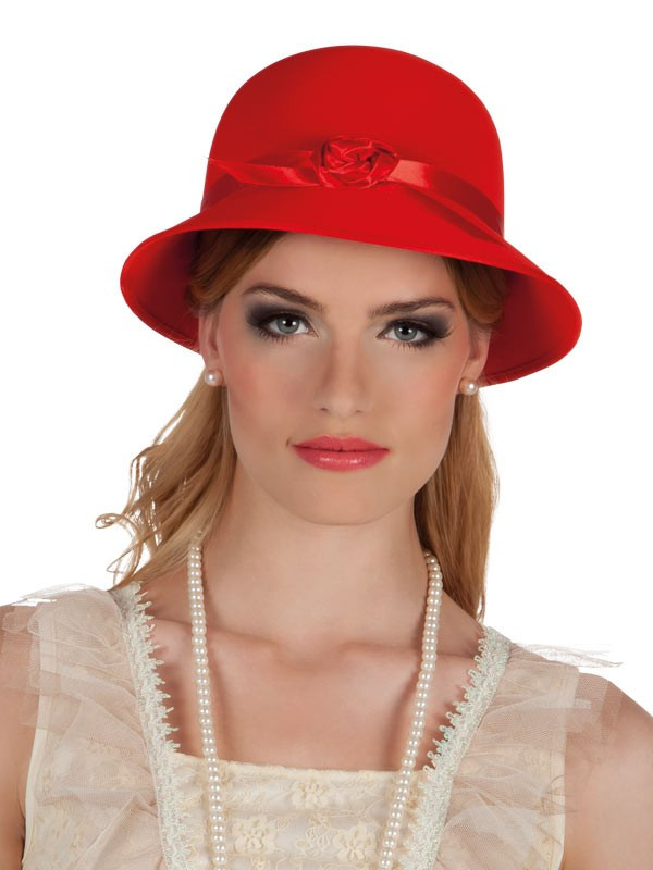Sombrero años 20 rojo