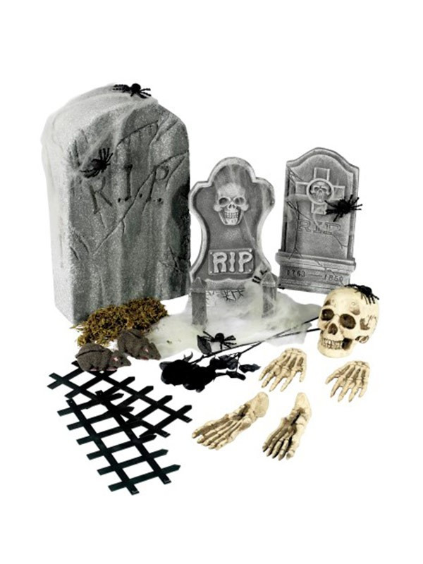  Set decoración Halloween cementerio
