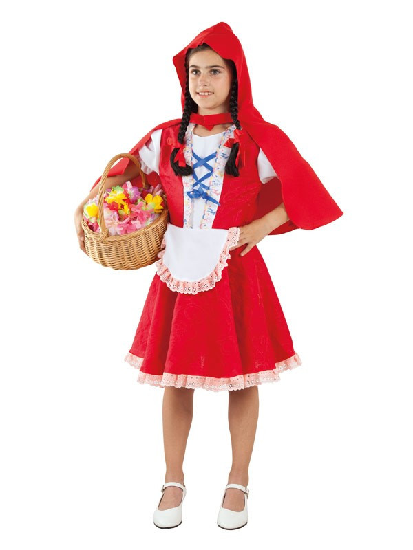 Disfraz Caperucita Roja Para Niñas Con Capucha Y Canasta Cosplay. Cuento
