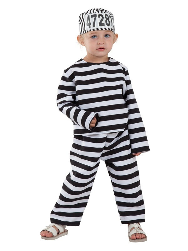 Camiseta a rayas blancas y negras para bebés/niños pequeños disfraz de  convicto prisionero mimo -  España