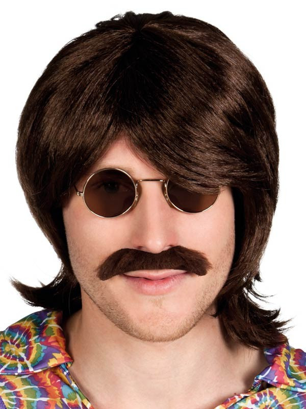 Peluca hippie con bigote