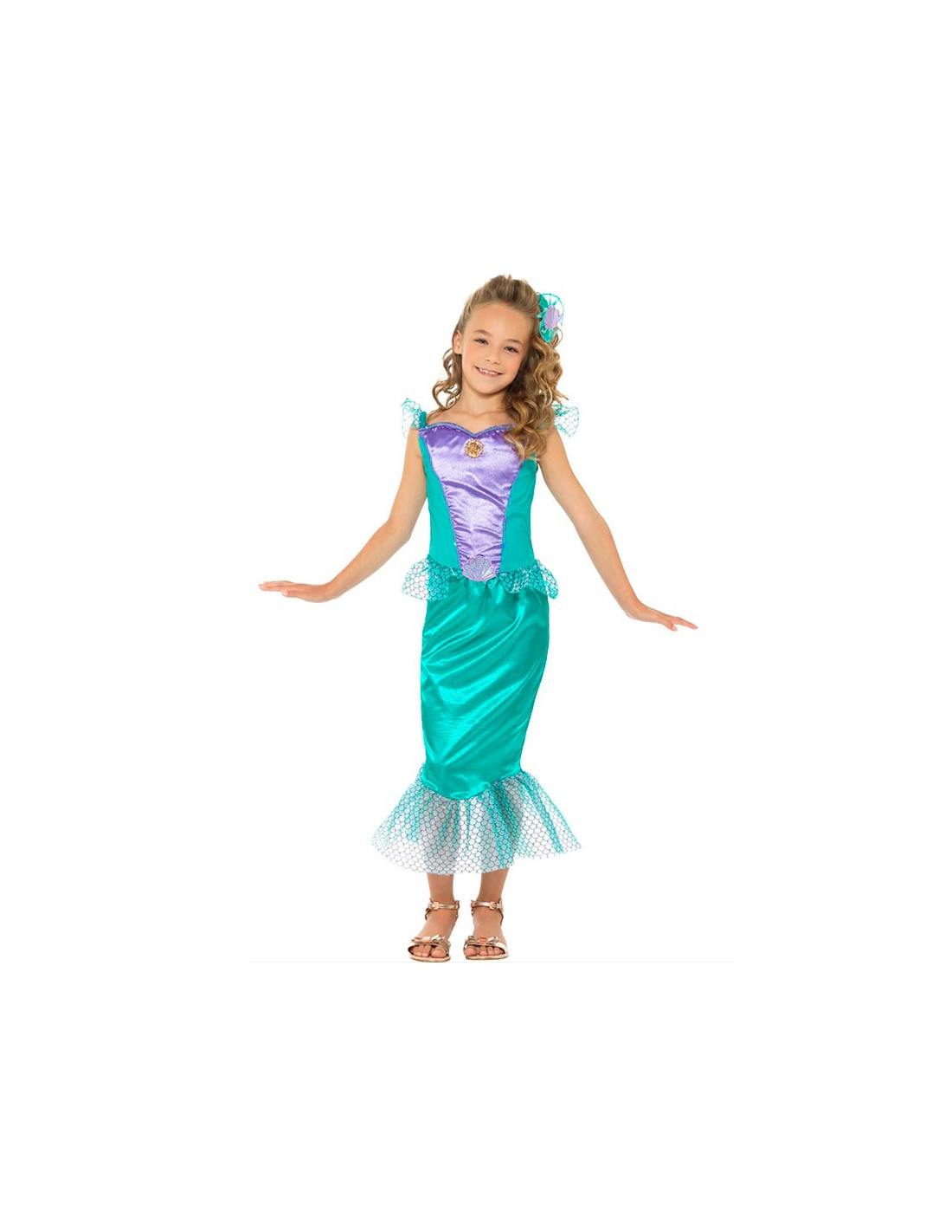 Disfraz sirenita deluxe para niña - Comprar en Tienda Disfraces Bacanal