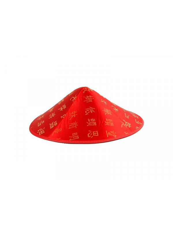 Sombrero chino estampado rojo