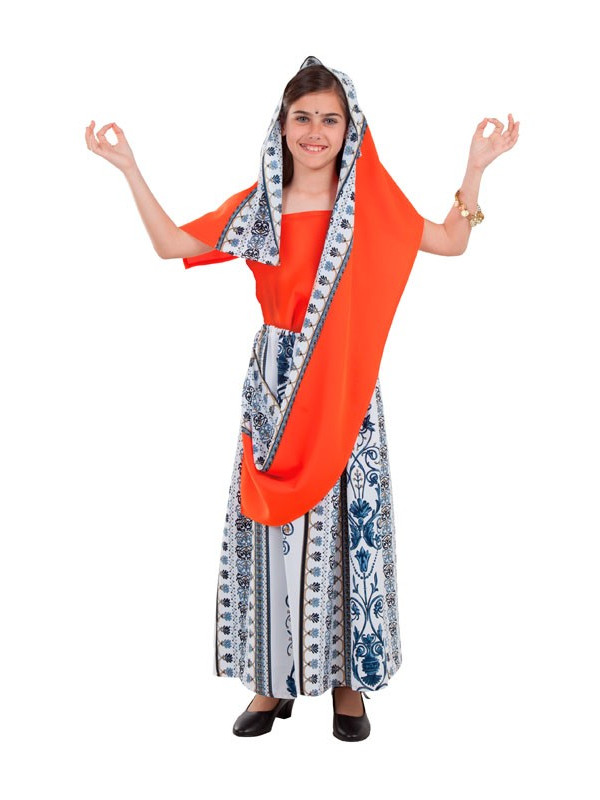 Disfraz de Hindú Naranja para mujer adulto