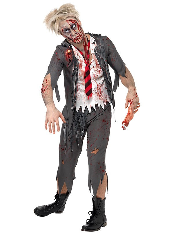 Perfecto a nombre de frio Disfraz de colegial zombie para hombre - Comprar en Disfraces Bacanal
