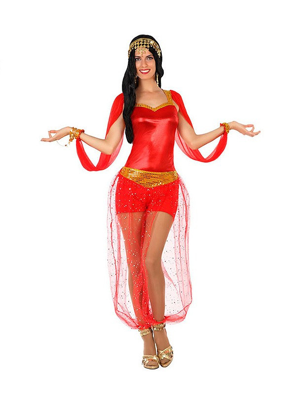 Disfraz de bailarina árabe roja mujer - Comprar en Bacanal