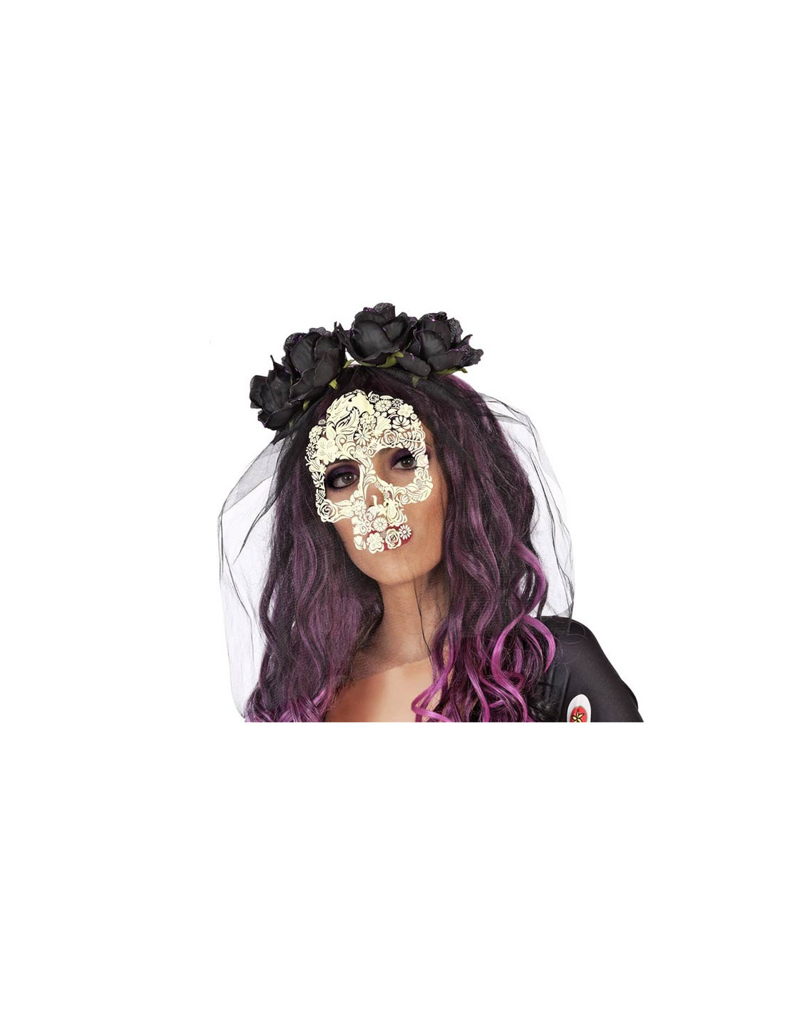 Party Store - Vincha Velo Viuda Negra Halloween Disfraz