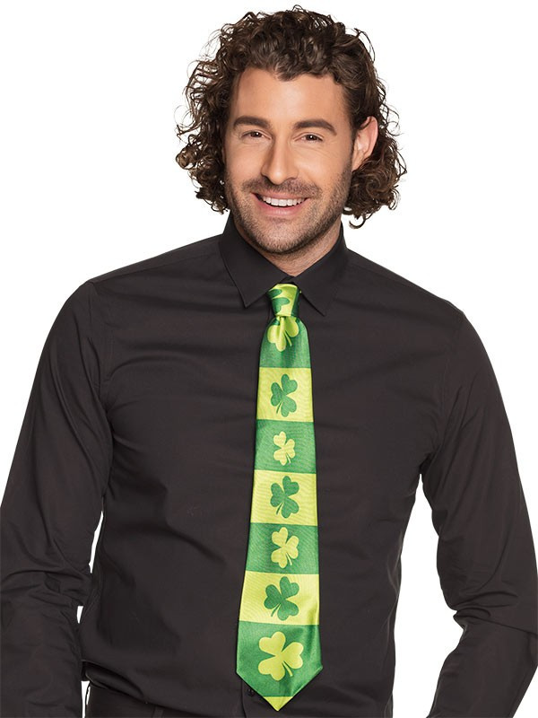Ordenador portátil loco Psicológico Corbata verde con tréboles - Comprar en Disfraces Bacanal