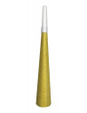 Trompeta metalizada para cotillon dorada