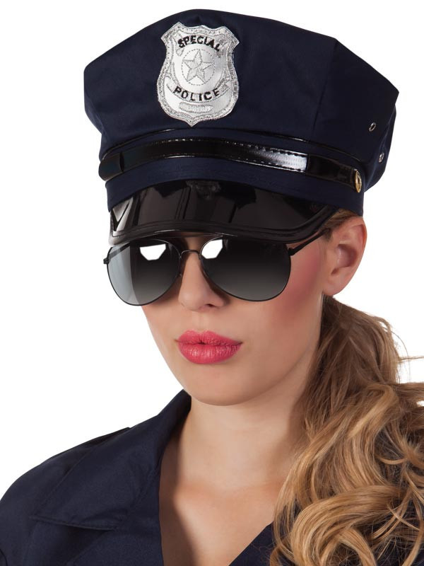 Gafas Policía o Aviador Negras para Disfraz