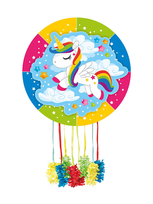 Piñata unicornio en las nubes