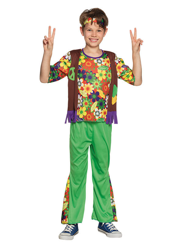 Disfraz hippie flores para niño