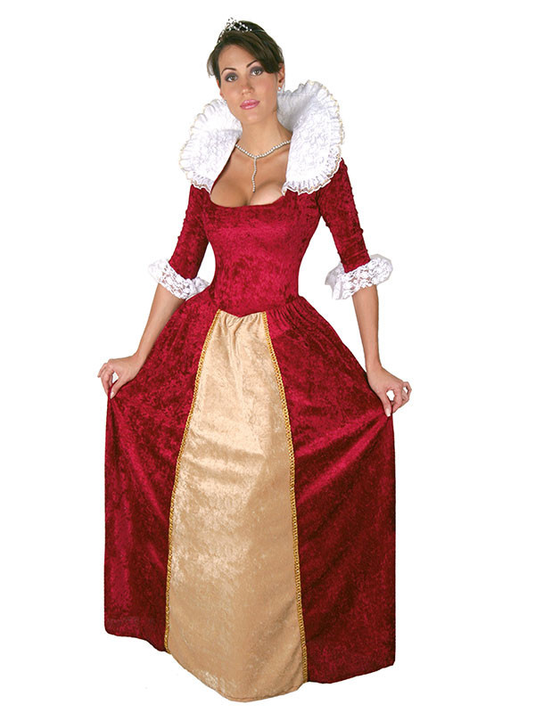 galón Tierras altas diseño Disfraz Princesa medieval roja mujer - Comprar en Disfraces Bacanal