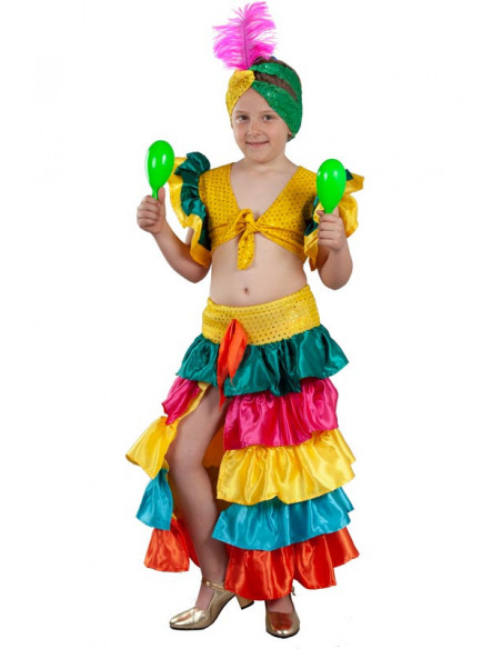 Por cierto tempo Persona a cargo del juego deportivo Disfraz Rumbera de colores niña - Comprar en Tienda Disfraces Bacanal