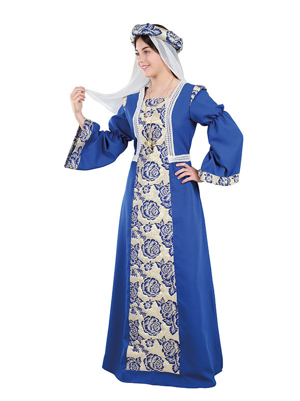 Porcentaje Isla de Alcatraz Illinois Disfraz de Princesa Medieval Azul - Comprar en Disfraces Bacanal