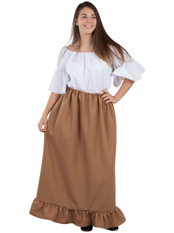 Falda medieval marrón claro