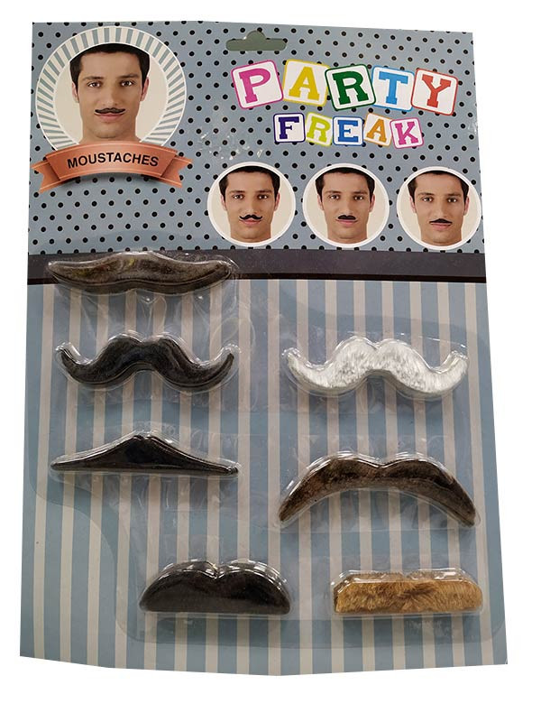 Set de artículos para photocall, bolsa con 6 divertidos bigotes