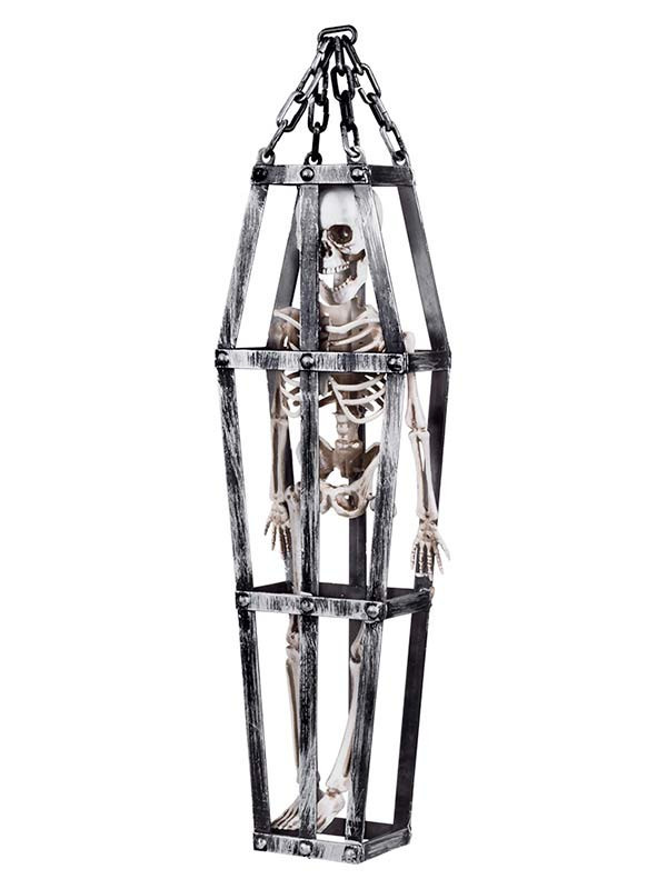 Jaula con esqueleto decorativa