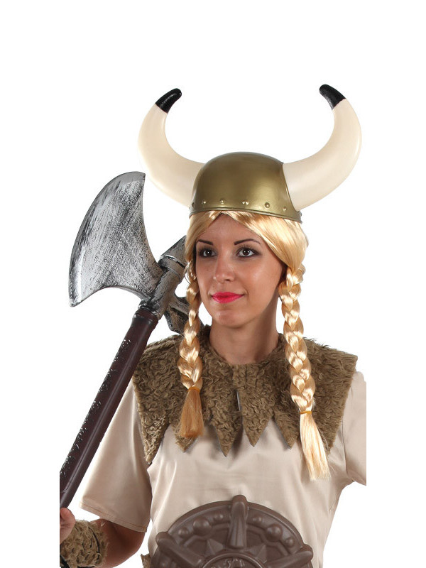 Casco Vikingo Cuernos, Color Dorado, Adulto Disfaraz Complemento Sombreros  Gorro