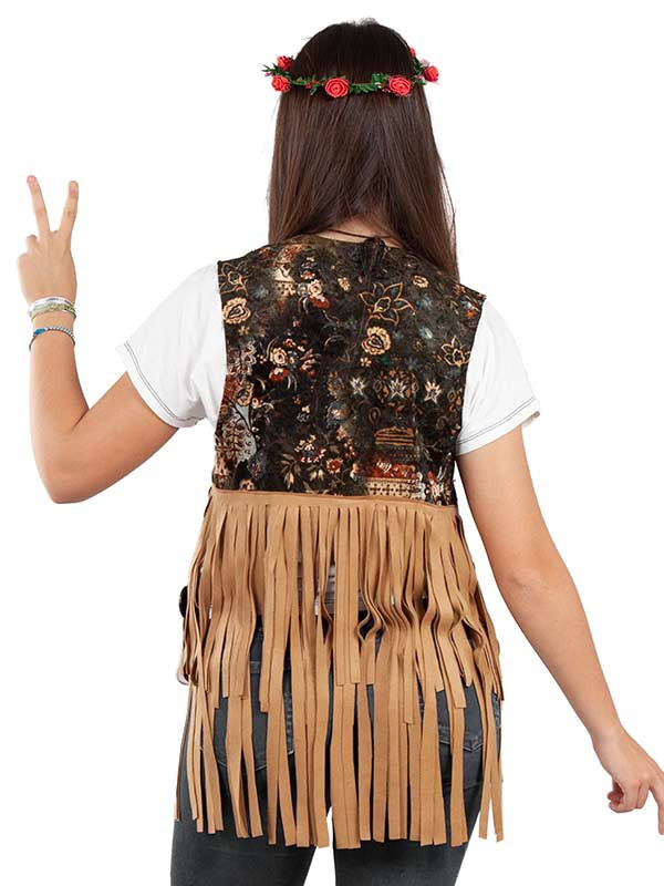 Chaleco hippie para mujer - Envío 24h|Compra en Disfraces Bacanal