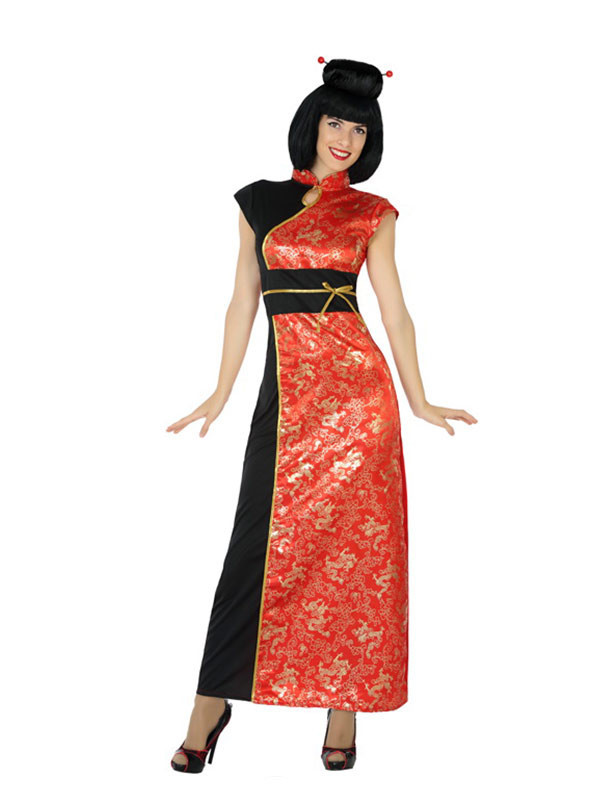 Disfraz de china rojo para mujer