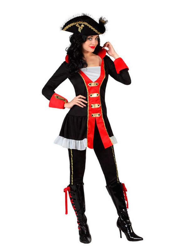 Disfraz Pirata rojo para mujer -Premium