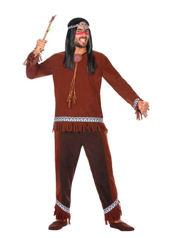 Disfraz de indio marrón para hombre