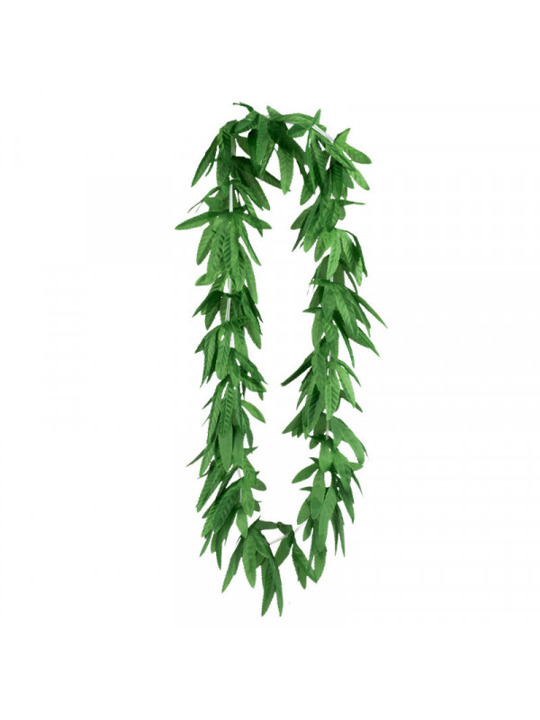Collar hawaiano de hojas verdes maria