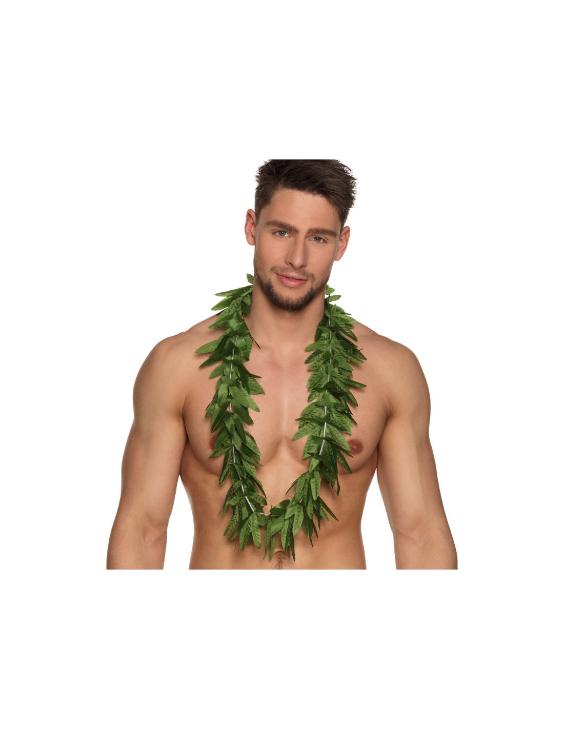 Los invitados combinación Confusión Collar hawaiano de hojas verdes - Envío 24h|Compra Disfraces Bacanal