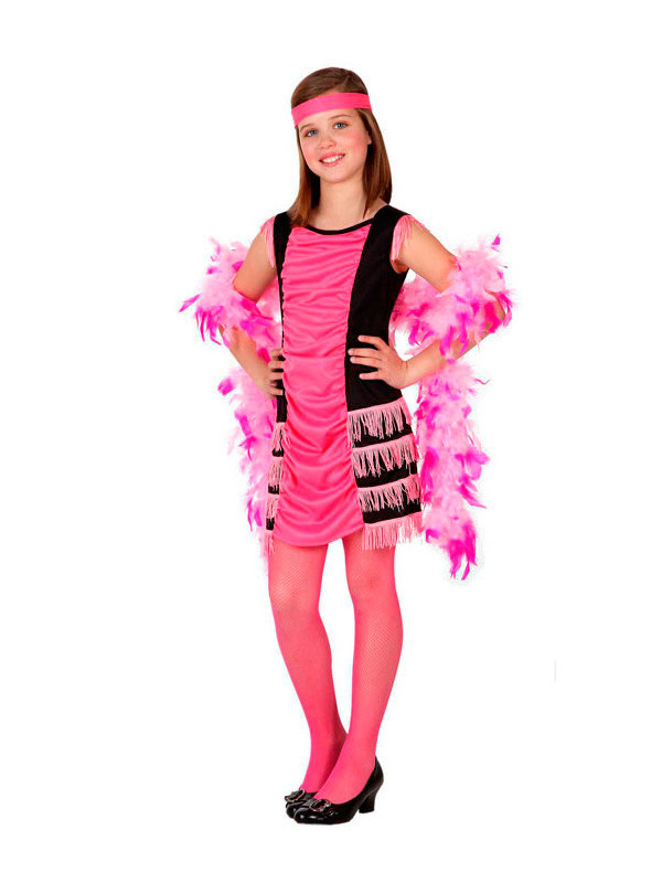 Trasplante permanecer paralelo Disfraz charleston flecos rosa para niña - Envío 24h|Disfraces Bacanal