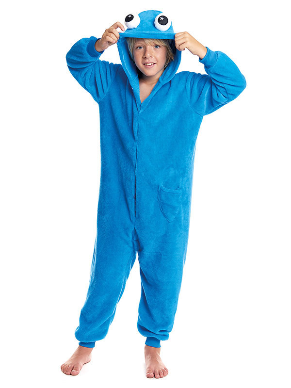Disfraz Monstruo azul kigurumi infantil