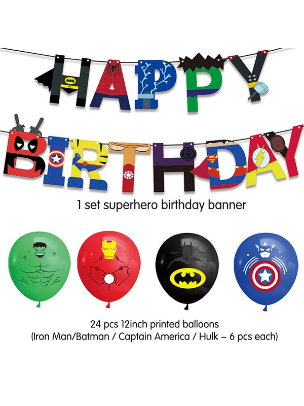 Pack decoración cumpleaños Superhéroes - Envío 24h|Disfraces Bacanal