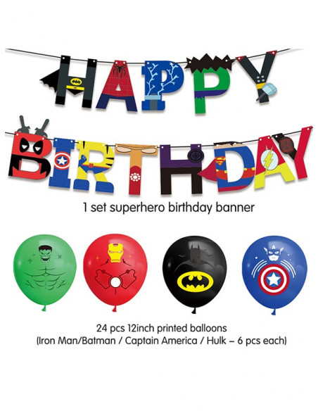  Pack decoración cumpleaños Superhéroes