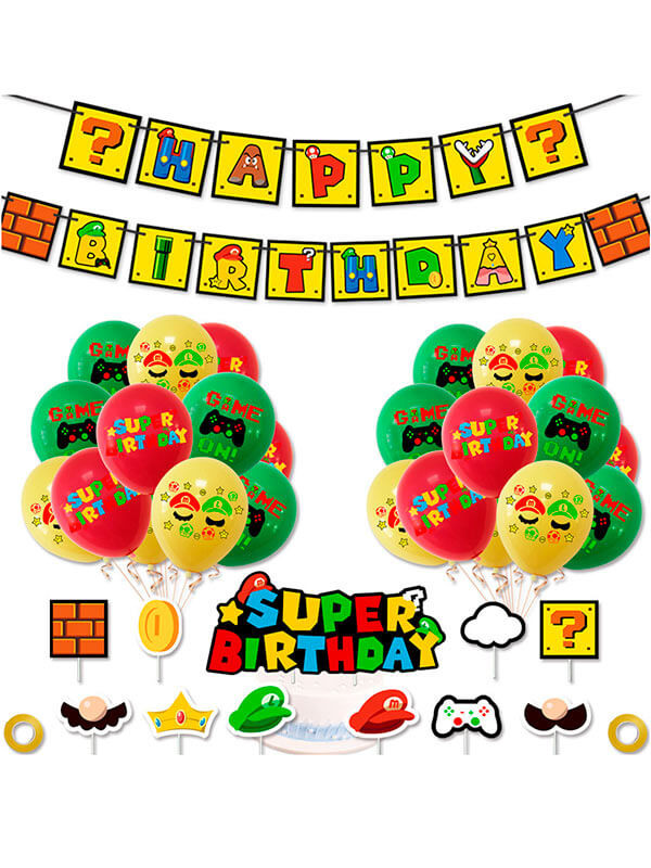 Color de malva Bangladesh triste Pack decoración cumpleaños Super Mario Bross - Envío 24h