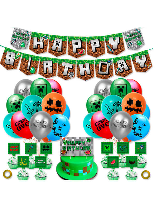 Tantos En cualquier momento Bienes Pack decoración cumpleaños Minecraft - Envío 24h|Disfraces Bacanal