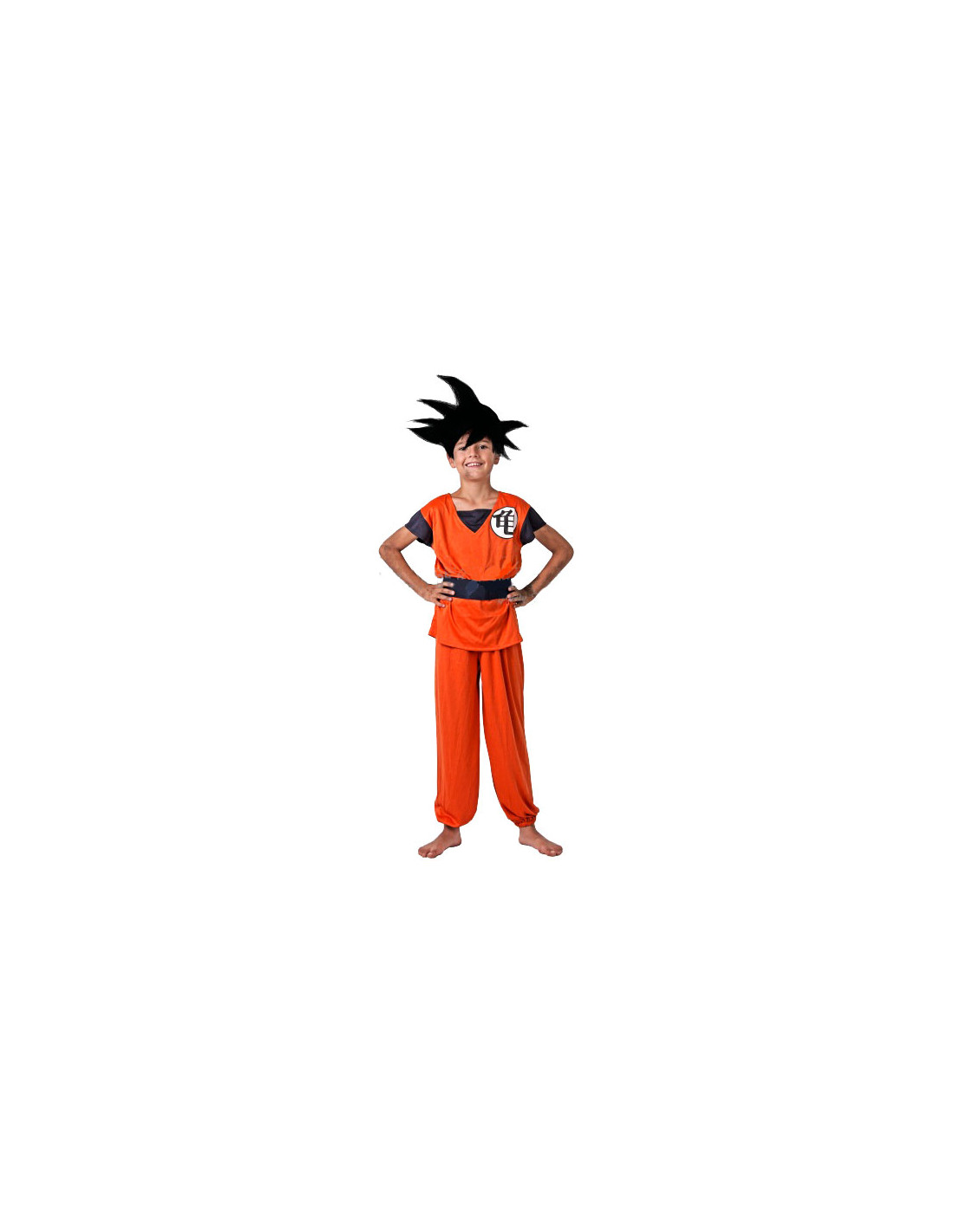 Disfraz Goku Dragon Ball Con Peluca Niños