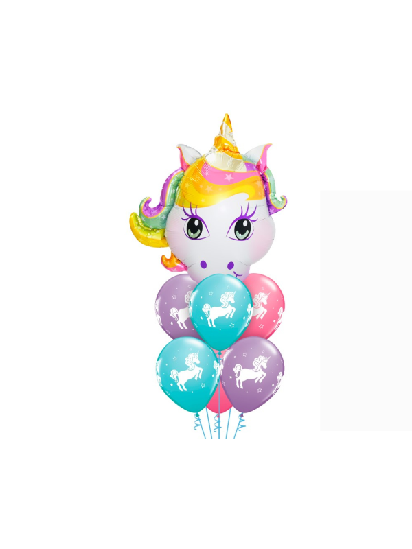 Set globos unicornio