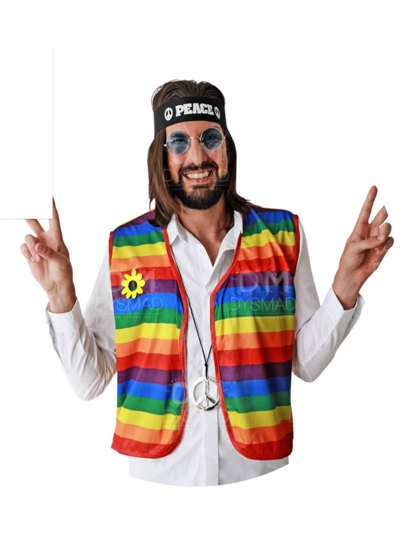 Chaleco hippie multicolor adulto