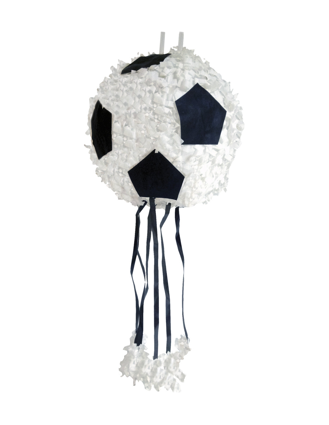 Piñata pelota de fútbol, Pelota de fútbol con cintas