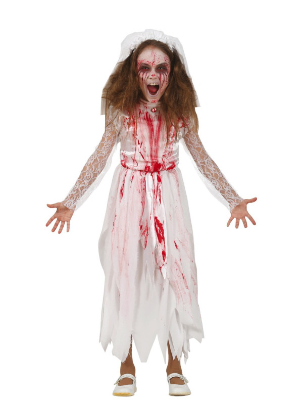 Disfraz novia zombie infantil