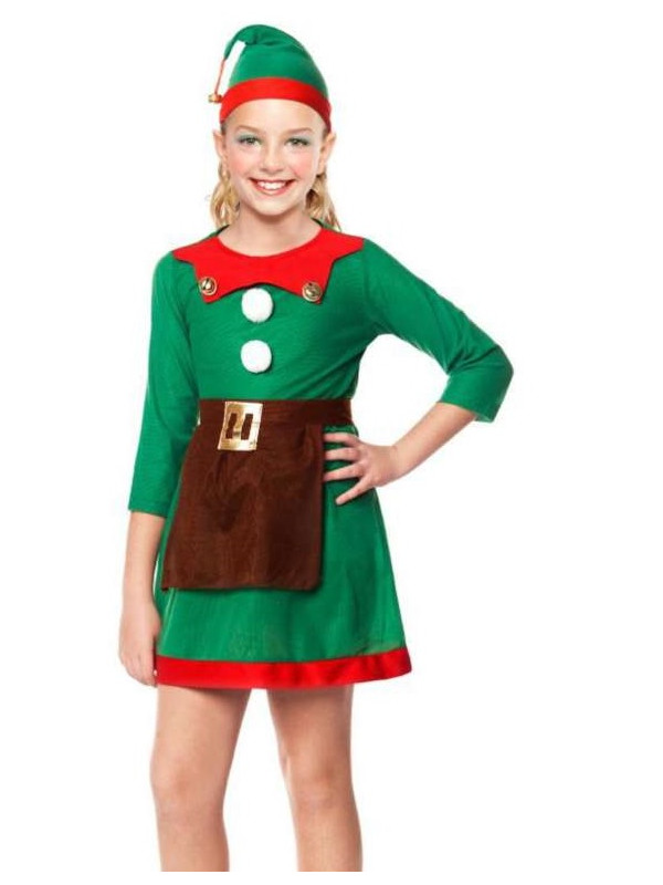 Disfraz elfa navideña infantil