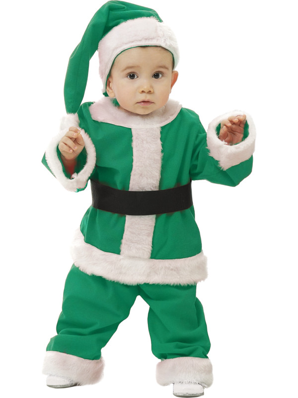 Disfraz Papa Noel verde infantil