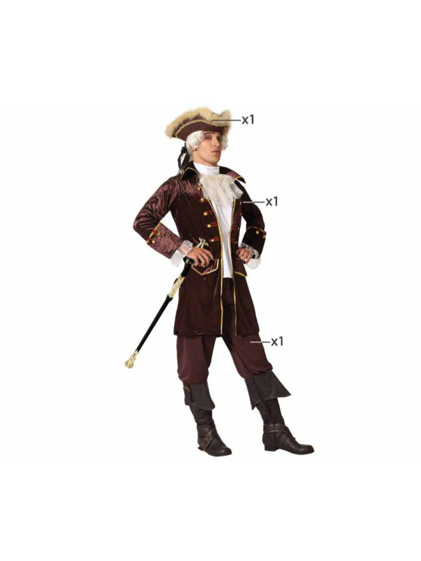 Disfraz pirata marrón hombre