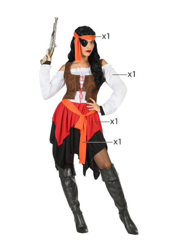 Comprar Disfraz de pirata para mujer sexy, disfraz de talla grande